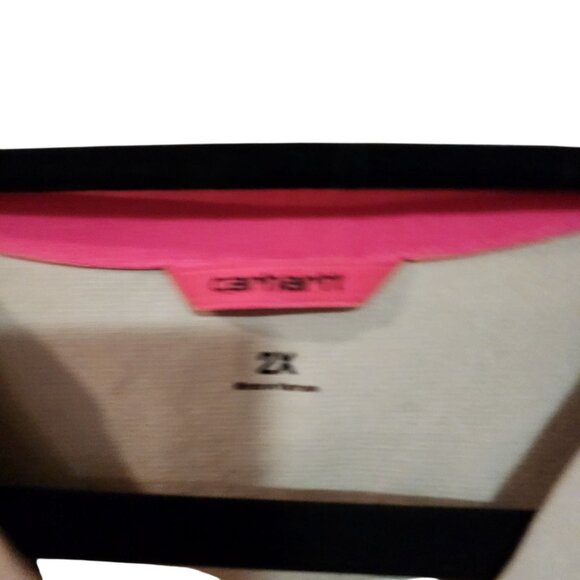 Carhartt Force Womens V-Neck Scrub Top 2X Beige Short Sleeve With Pockets - Picture 3 of 5